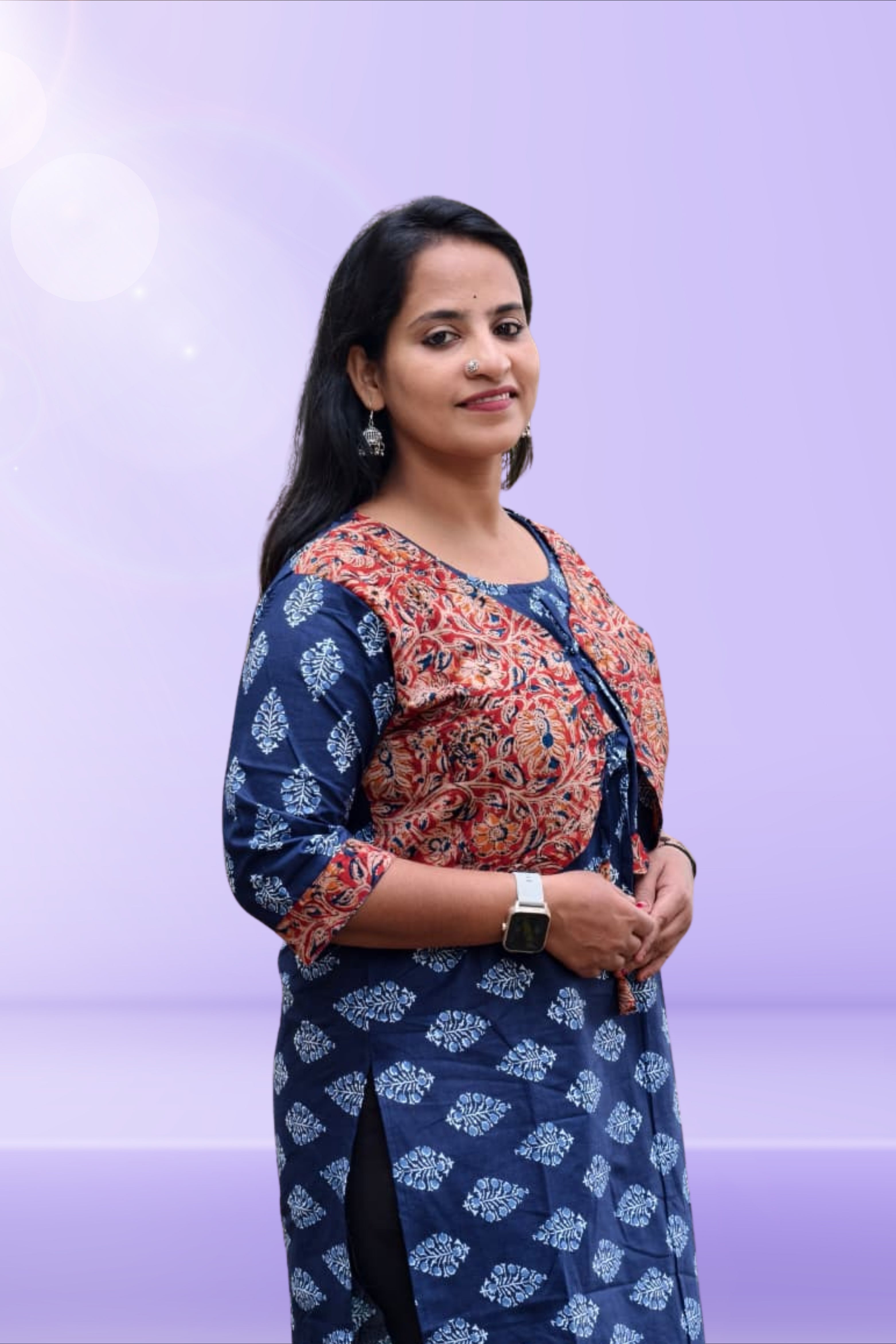 Classic Blue Design Jacket Kurti