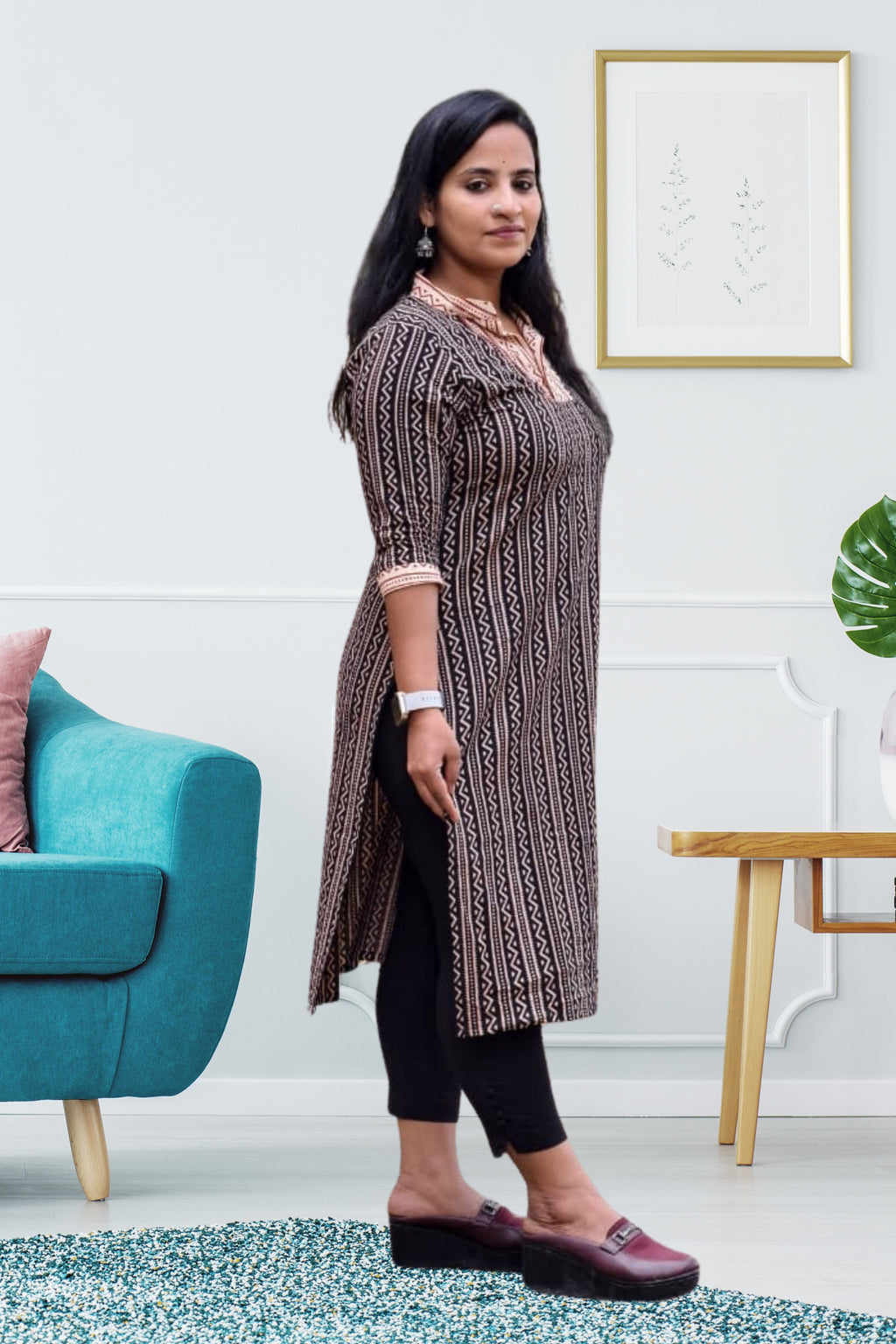 Classic Black Patterned Designer Kurti