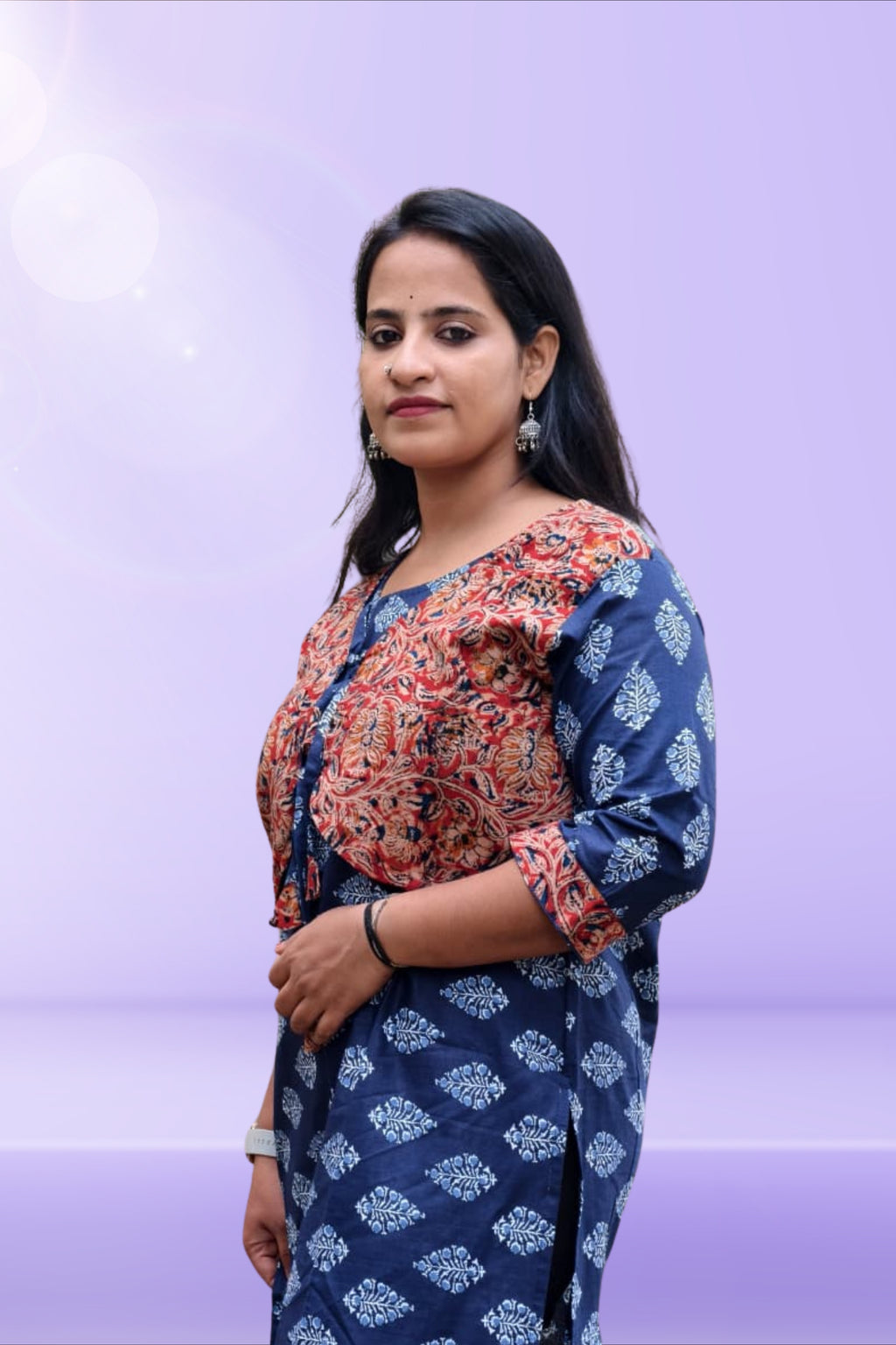 Classic Blue Design Jacket Kurti