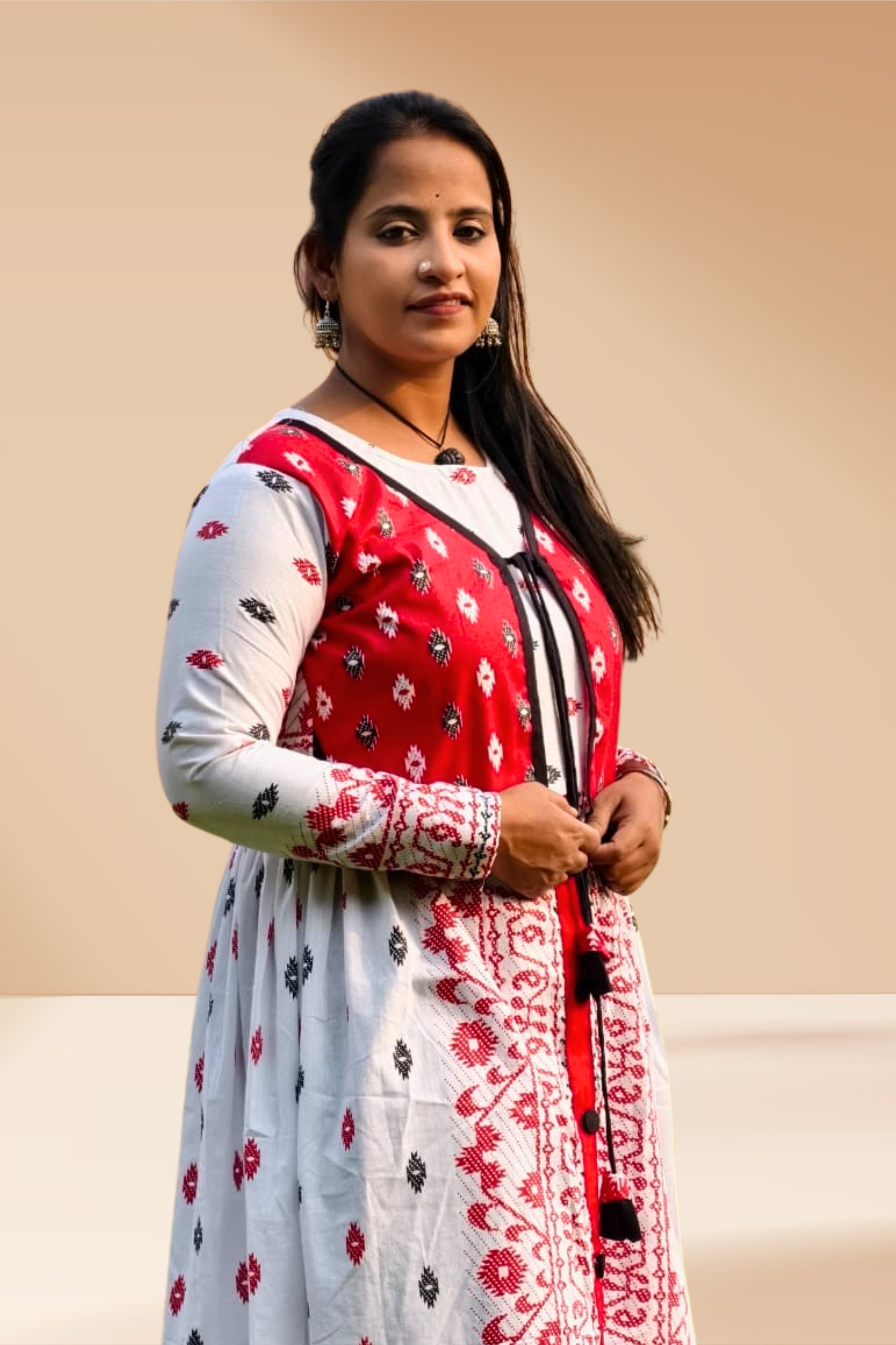 Classic Red Design Jacket One-Piece