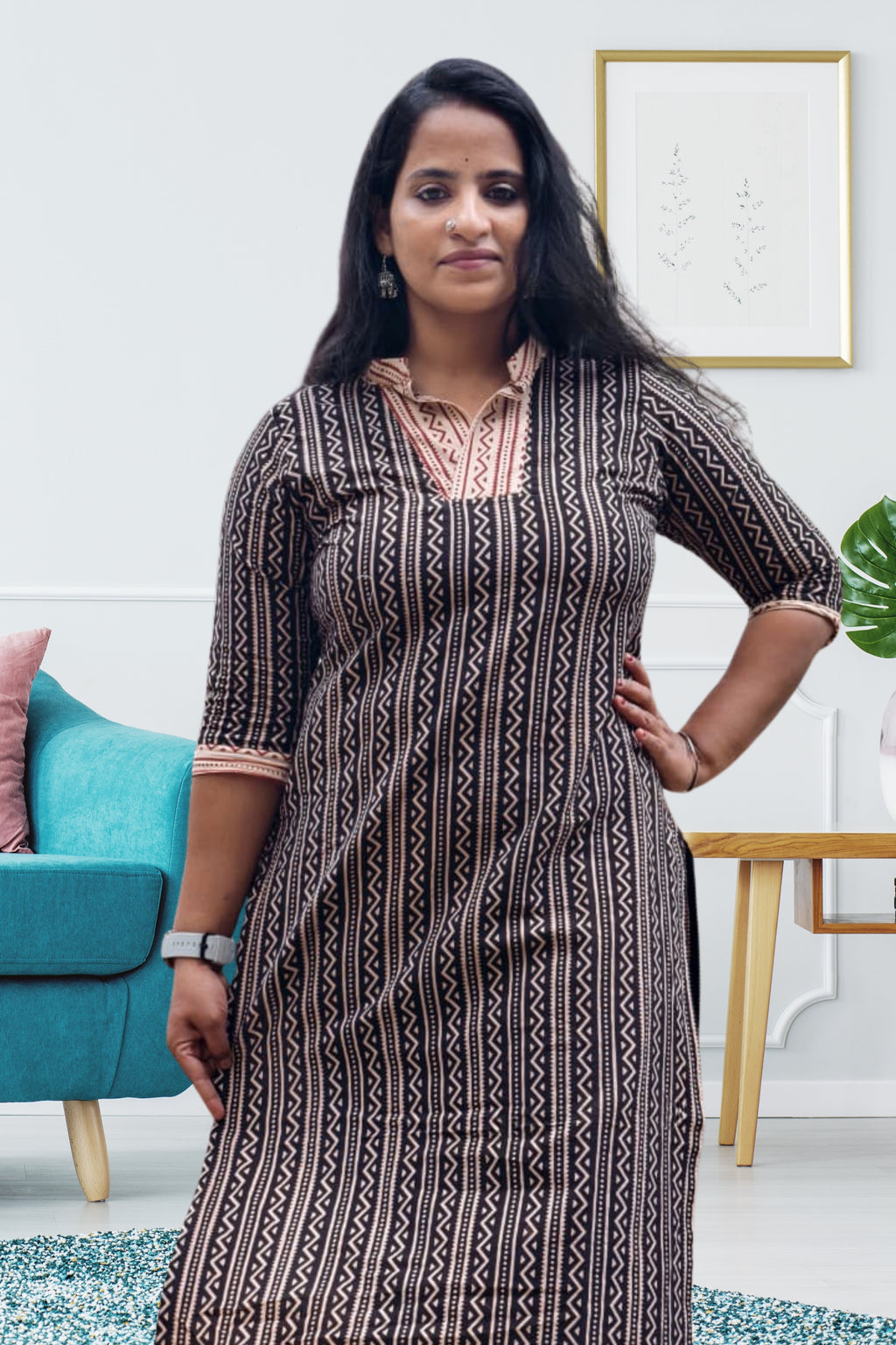 Classic Black Patterned Designer Kurti