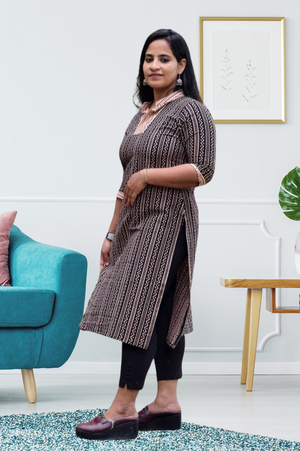 Classic Black Patterned Designer Kurti