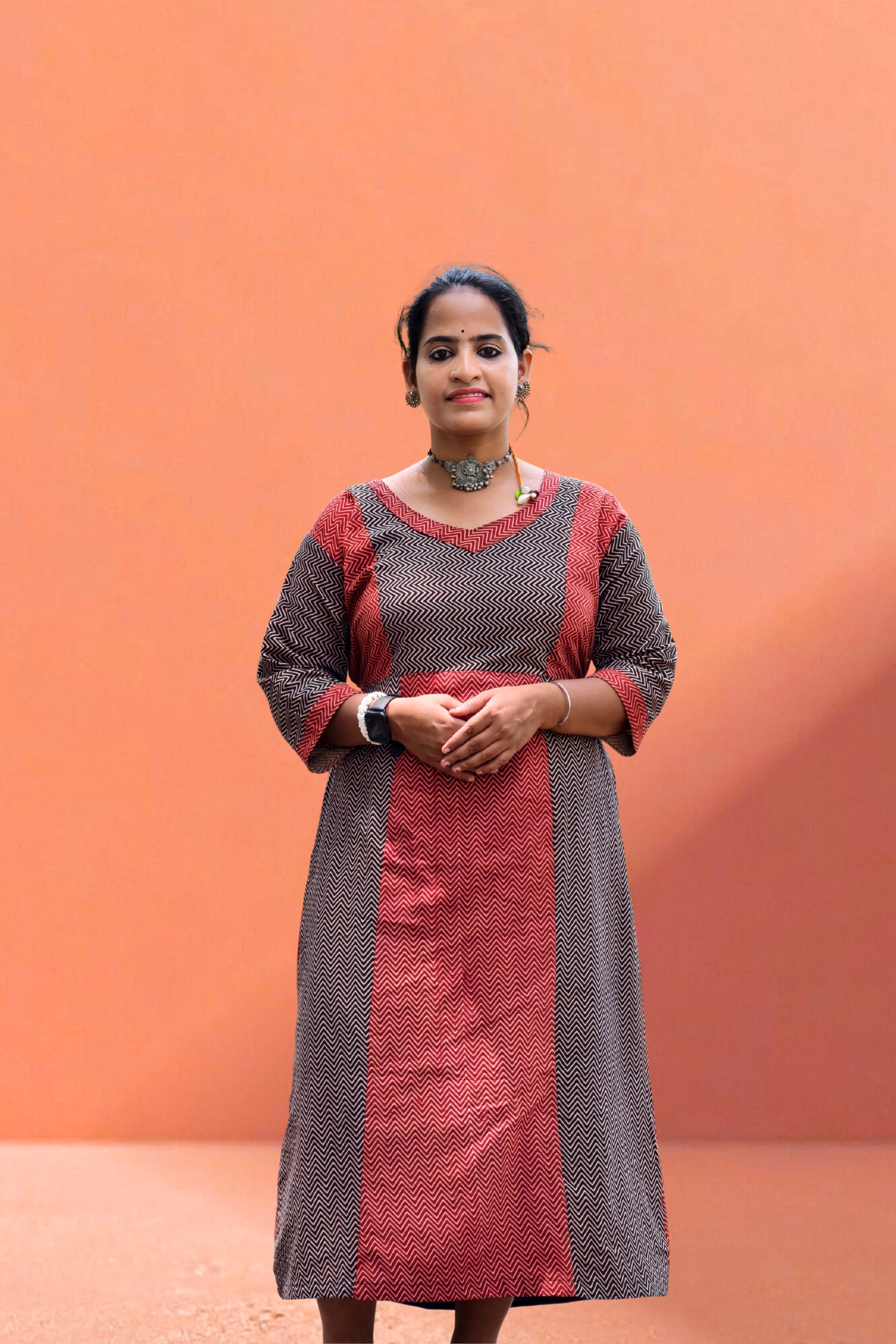 Pure Ajrakh Ankle-Length One-Piece