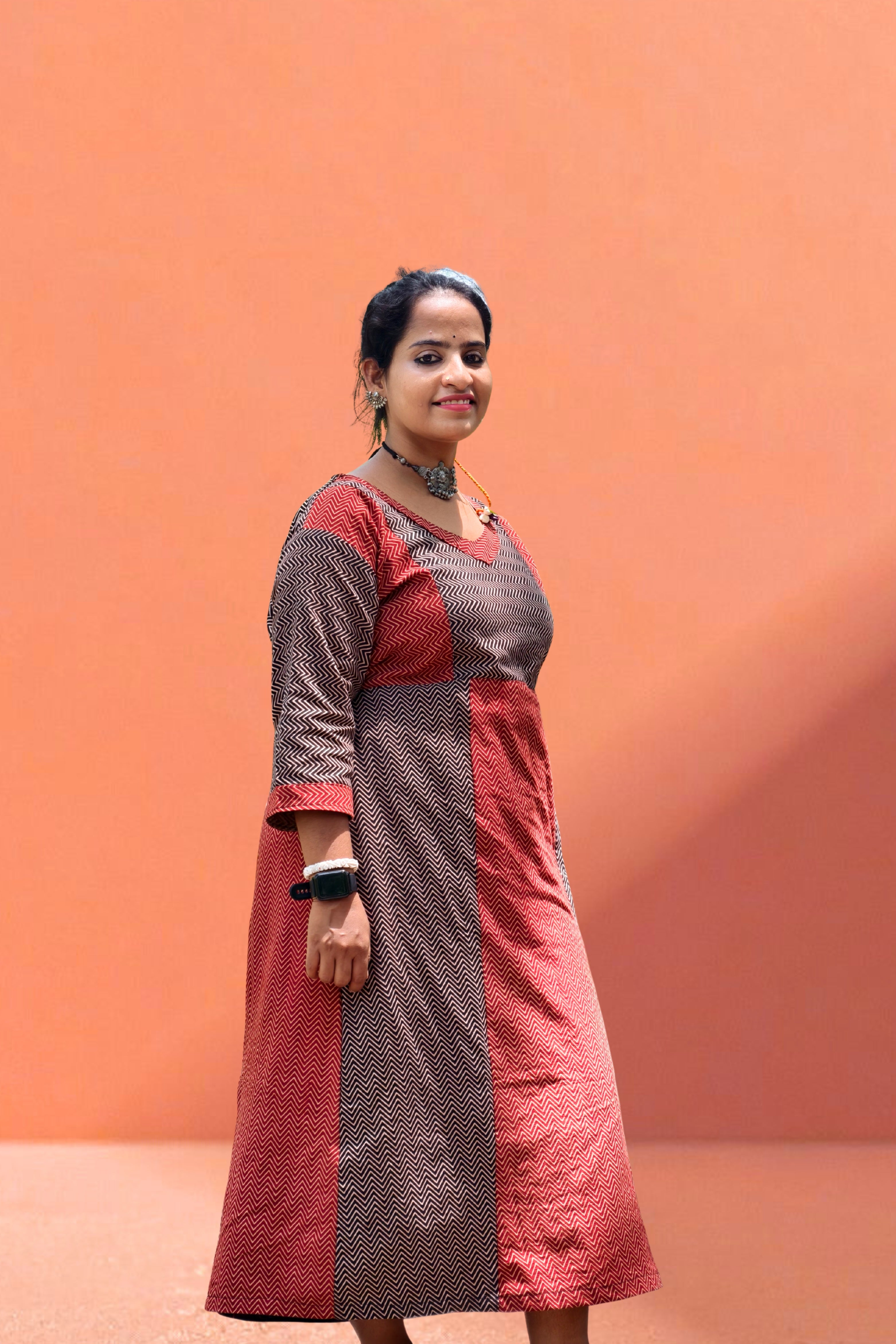 Pure Ajrakh Ankle-Length One-Piece